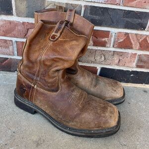 Mens DOUBLE H Brown Leather Sebastian Comp Toe Boots Size 8 DH5123  ASTM